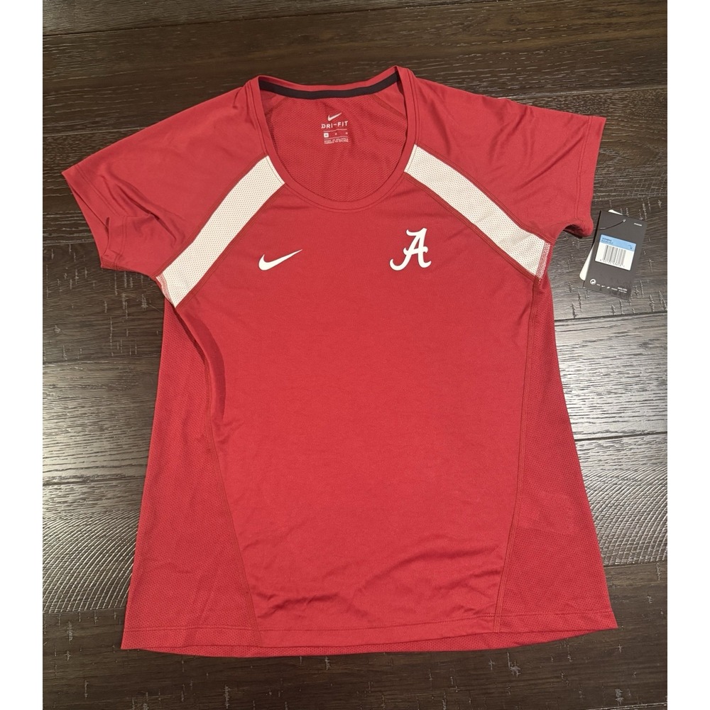 Women's Nike Dri-Fit Alabama Crimson Tide Red Short-Sleeve Polyester Shirt Sz M
